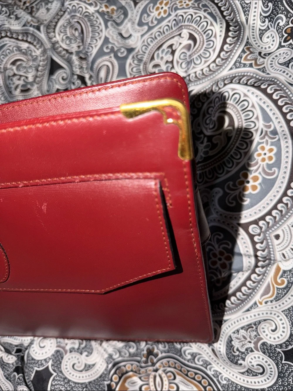 Vintage Cartier Must de Cartier Burgundy Leather Envelope Clutch Bag